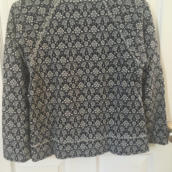 Navy and White Small J. Crew Patterned Sweatshirt - Picture 3 of 5